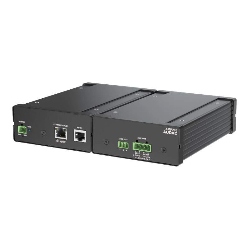 AMP203 Dante™/AES67 Mini Stereo Amplifier